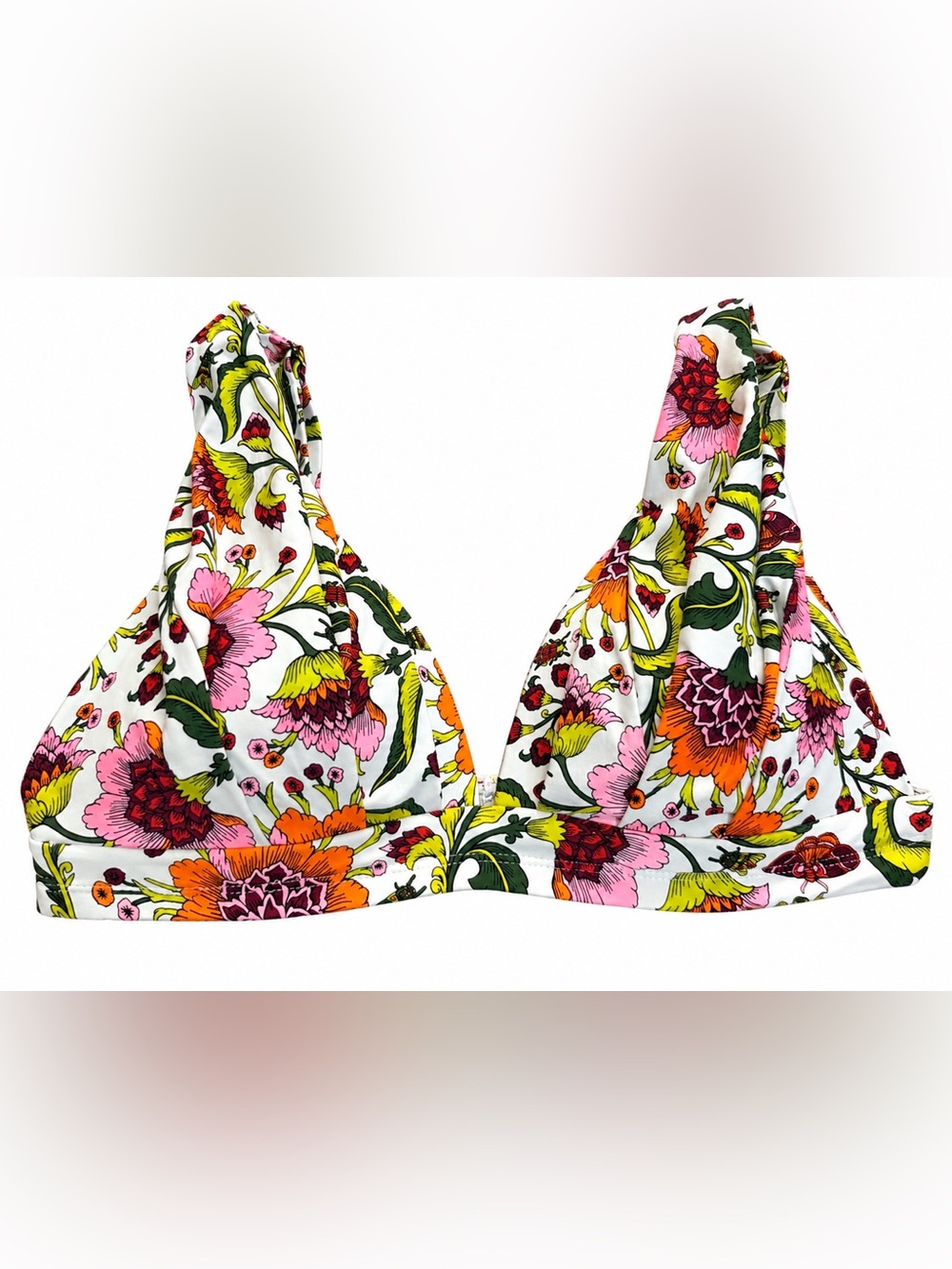 Antonio Melani Floral Triangle Bikini Top Size 6 Multicolor Swimwear